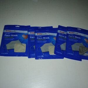 5 packs one size CVS Health Copper-Infused Face Mask - Gray